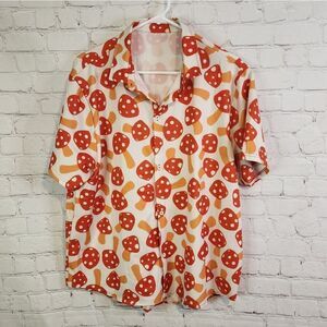 Men's Mushroom button-down shirt, size Medium